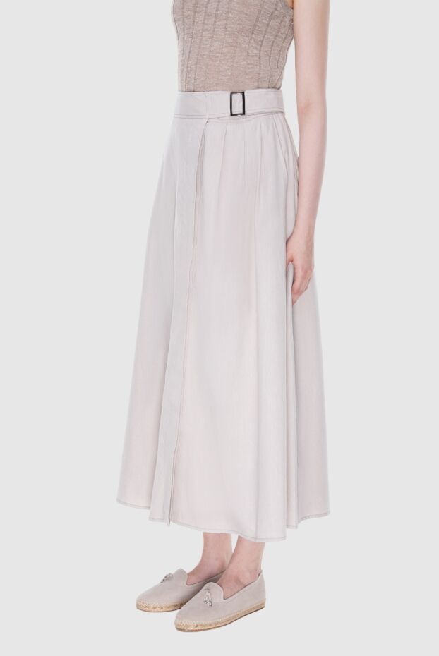 Panicale gray cotton and linen skirt for women 169085 - photo 3