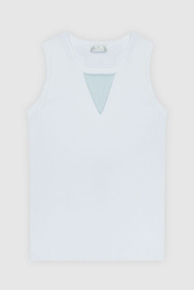 Panicale white womens t-shirt with a faux v-neck design 169088 - photo 1