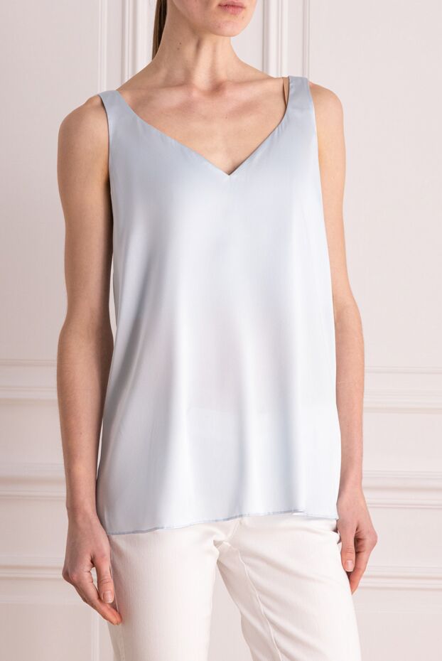 Panicale light blue top with wide straps, loose fit 169091 - photo 3