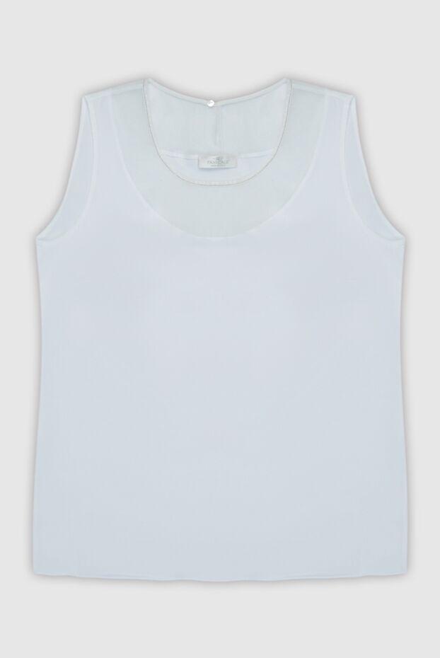 Panicale white sleeveless top with translucent insert 169095 - photo 1