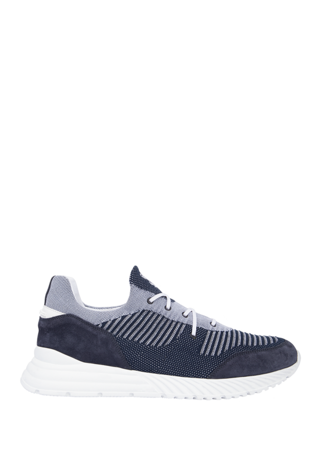 Stefano Ricci blue polyester and leather sneakers for men 169106 - photo 1