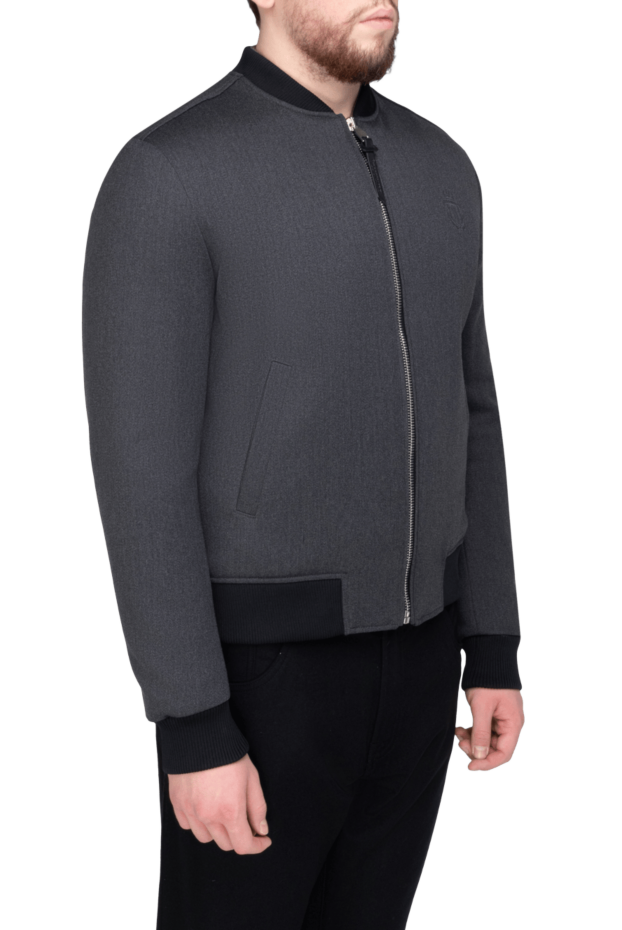 Billionaire grey bomber jacket made of wool fabric with knitted trim 169131 - photo 3
