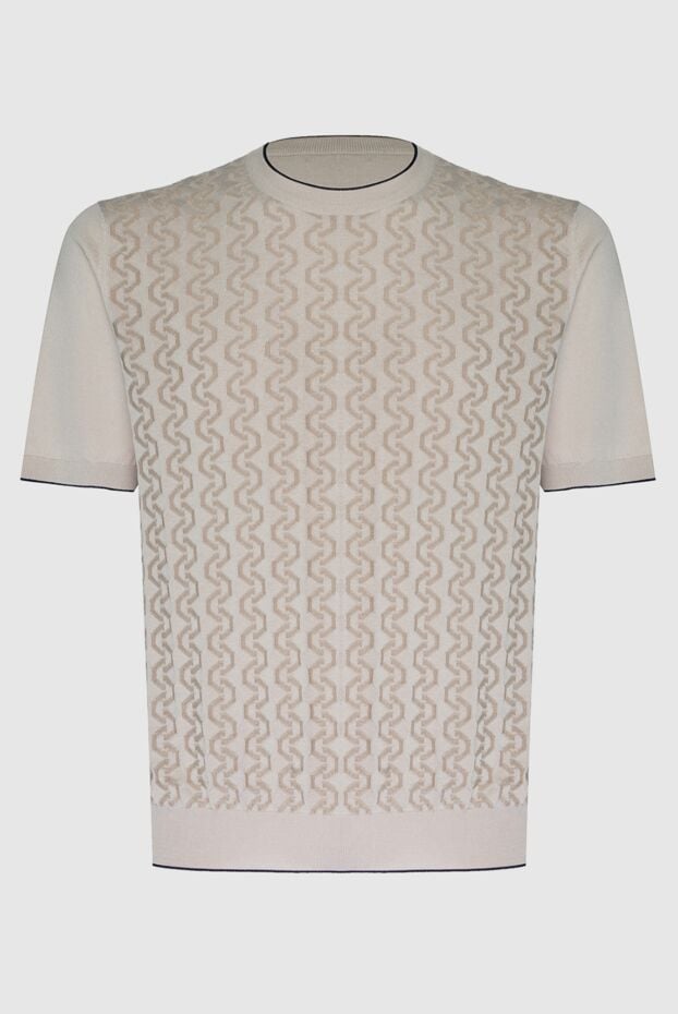 Stefano Ricci beige silk-cotton jumper with a textured pattern 169147 - photo 1