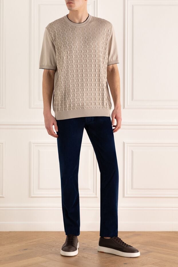 Stefano Ricci beige silk-cotton jumper with a textured pattern 169147 - photo 2