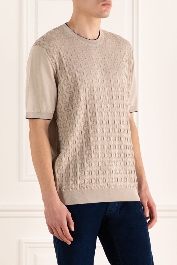 Stefano Ricci beige silk-cotton jumper with a textured pattern 169147 - photo 3