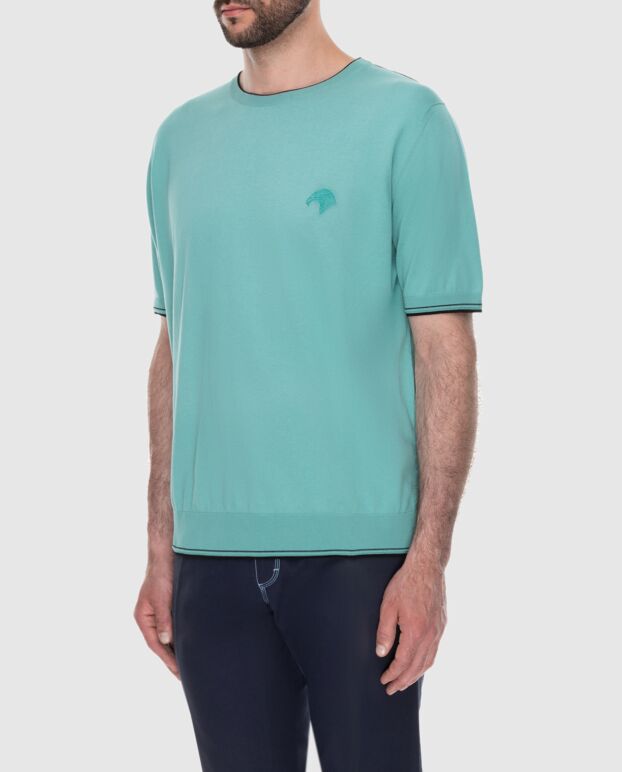 Stefano Ricci short sleeve cotton jumper green for men 169160 - photo 3