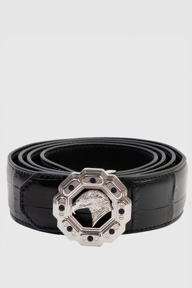 Stefano Ricci men's black crocodile leather belt with an octagonal eagle buckle 169171 - photo 1