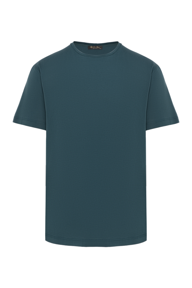 Loro Piana men's t-shirt in deep blue-green shade made of smooth jersey 169189 - photo 1