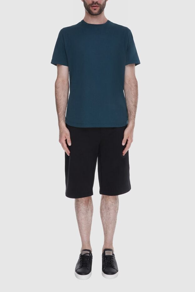 Loro Piana men's t-shirt in deep blue-green shade made of smooth jersey 169189 - photo 2