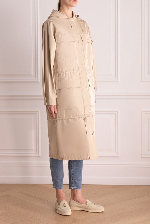 Loro Piana beige polyamide and silk raincoat for women. 169209 - photo 3