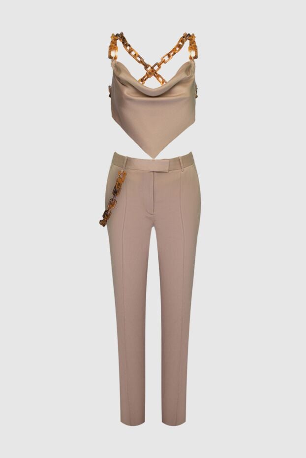 Giuseppe Di Morabito beige women's trouser suit made of lyocell and linen 169262 - photo 1