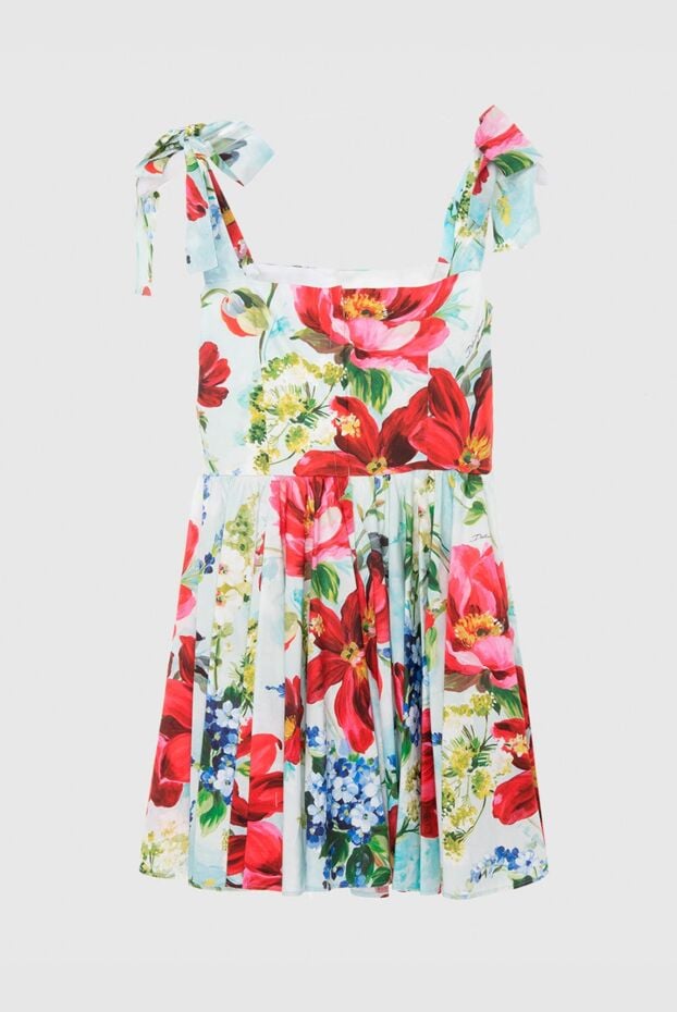 Dolce & Gabbana cotton dress in red floral pattern for women 169320 - photo 1