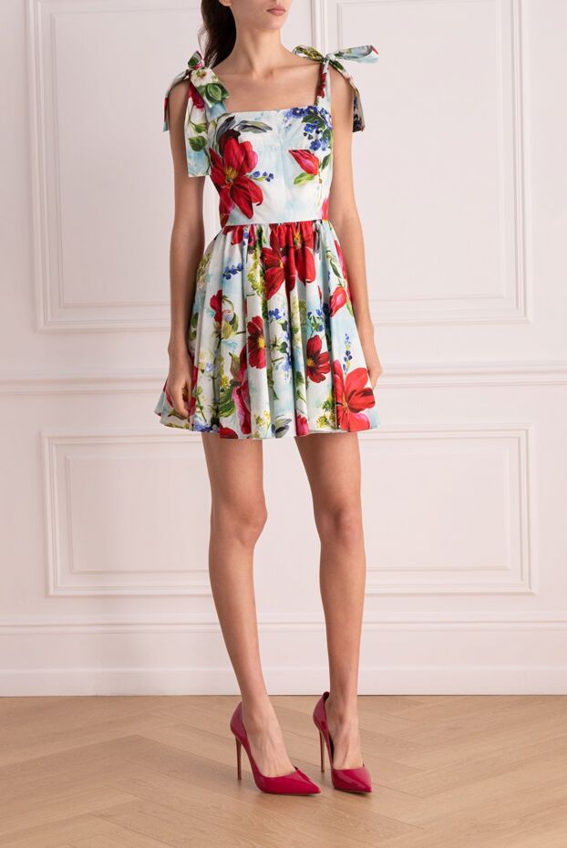 Dolce & Gabbana cotton dress in red floral pattern for women 169320 - photo 3