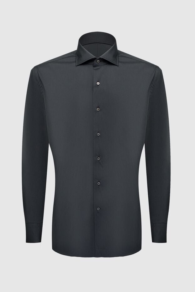 Alessandro Gherardi men's classic black shirt in a solid color design (markdown) 196534 - photo 1