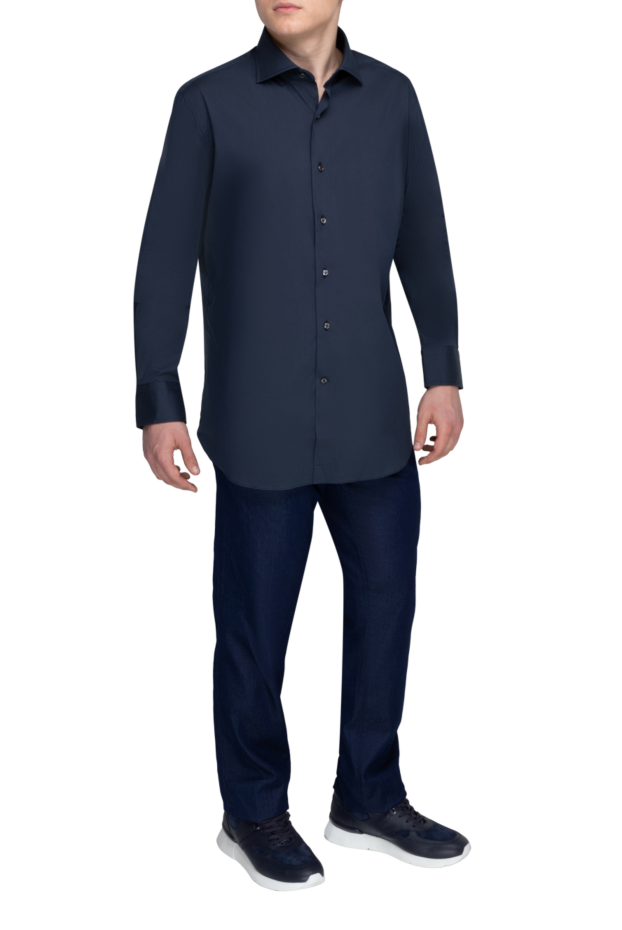 Alessandro Gherardi men's classic black shirt in a solid color design (markdown) 196534 - photo 2