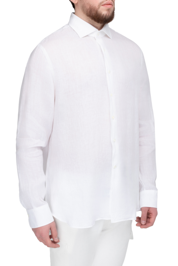 Alessandro Gherardi men's white shirt made of natural linen 169365 - photo 3