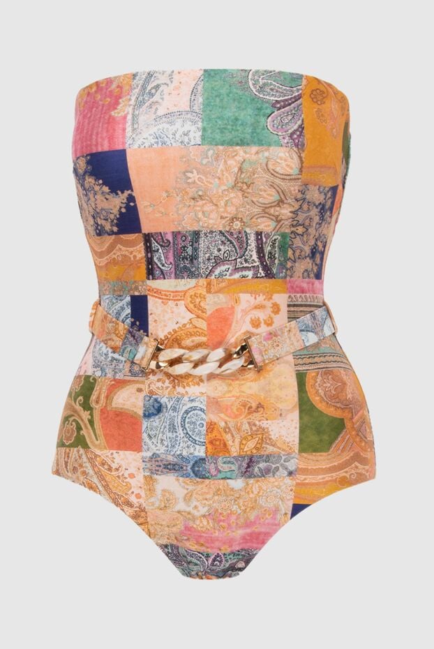 Zimmermann one-piece swimsuit multicolored with belt and square neckline 169397 - photo 1