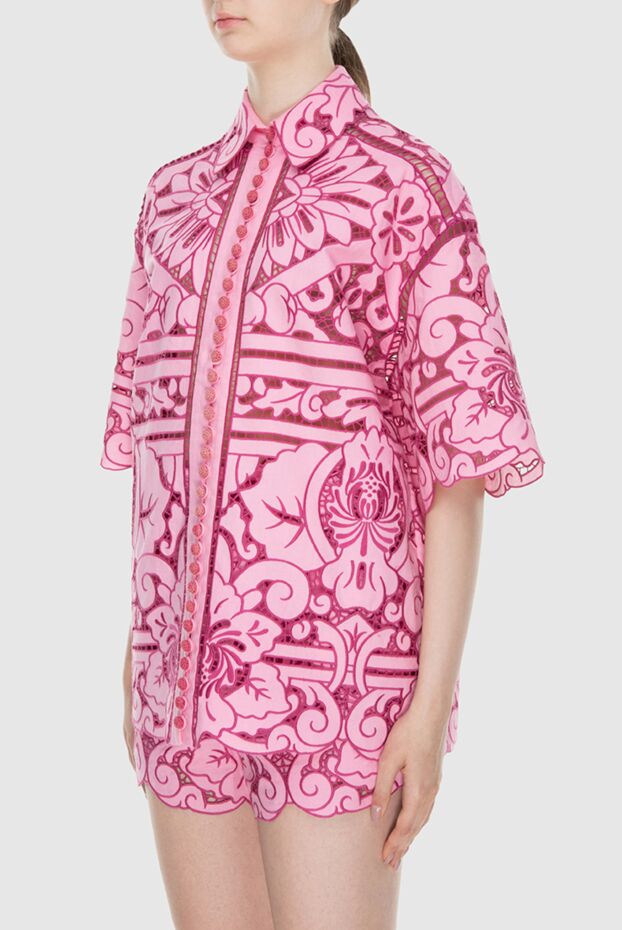 Zimmermann suit with linen shorts pink for women 169421 - photo 3