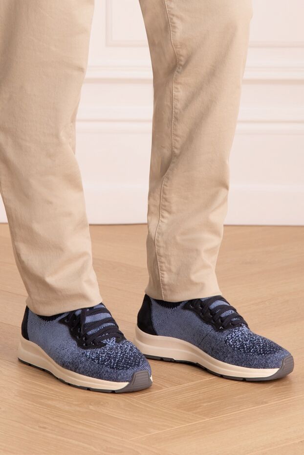 Andrea Ventura man sneakers in suede textile blue for men buy with prices and photos 169529 - photo 2