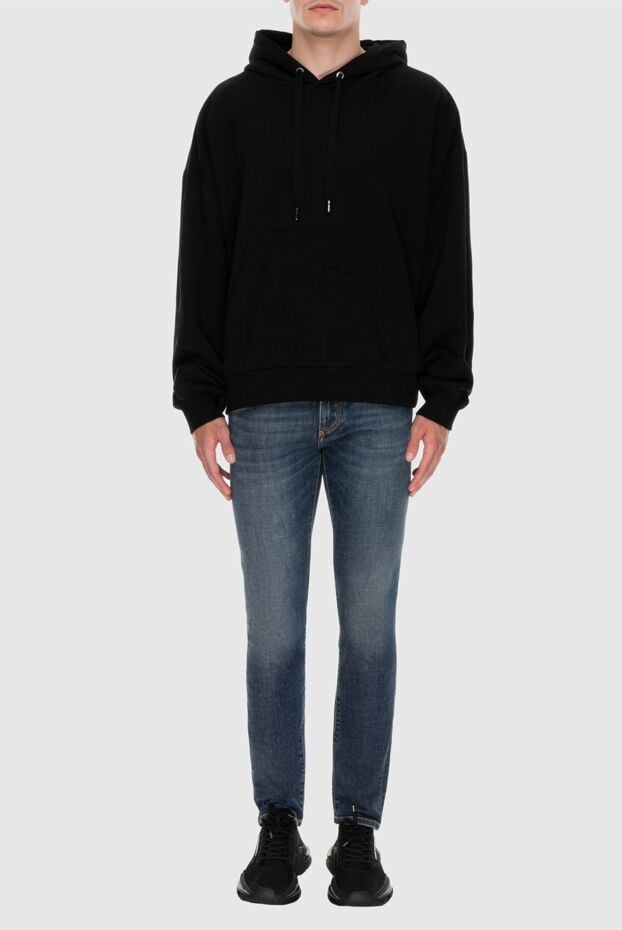 Dolce & Gabbana black hoodie with logo on kangaroo pocket men's 169583 - photo 2
