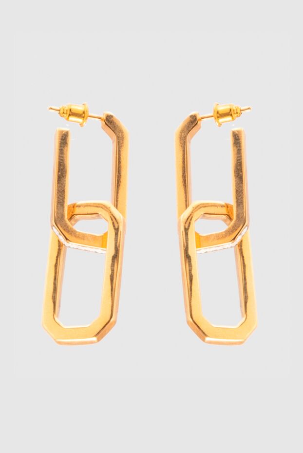 Makova earrings for women yellow with white crystals 169589 - photo 3