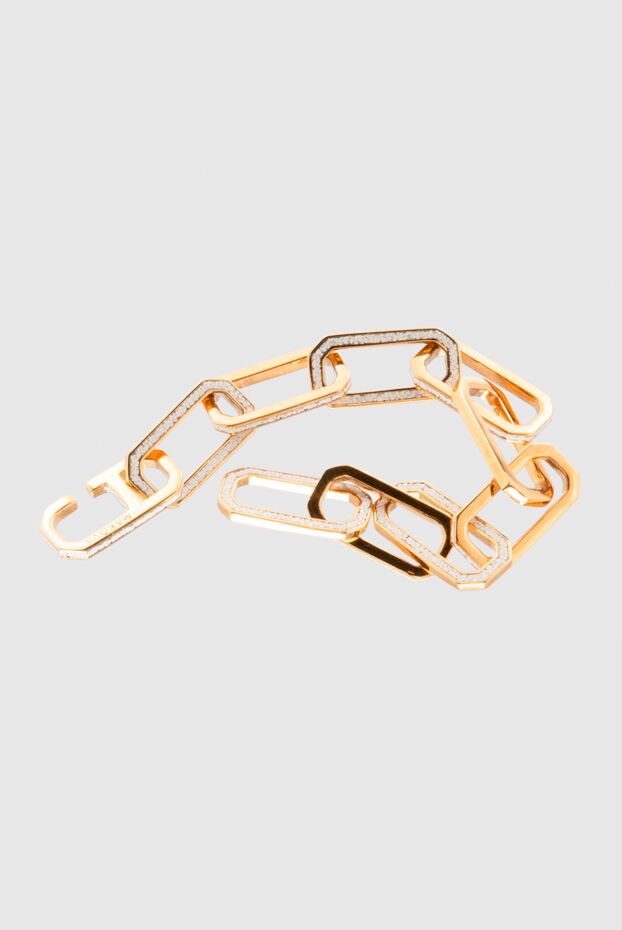 Makova yellow chain bracelet with dark coating and crystals women's 169595 - photo 3