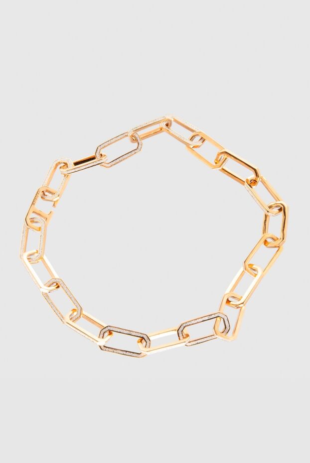 Makova necklace for women yellow with white crystals 169597 - photo 3