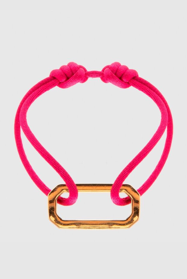 Makova adjustable pink bracelet with metal decor women's 169599 - photo 3