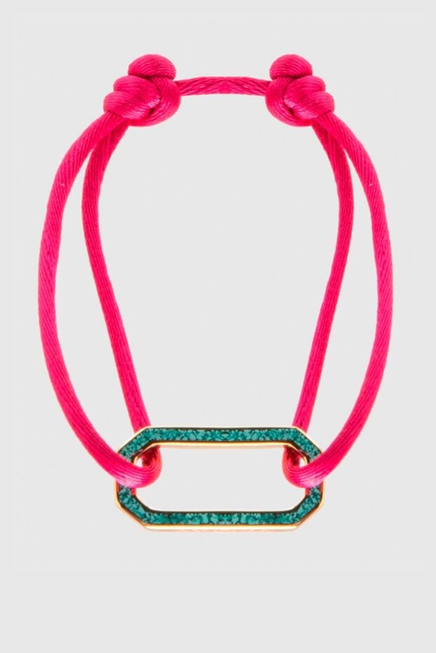Makova pink textile bracelet with metal decor women's 169600 - photo 1