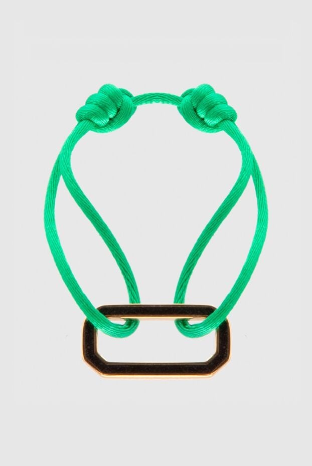 Makova green textile bracelet with dark metal decor women's 169604 - photo 1