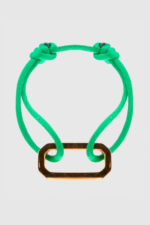 Makova green textile bracelet with dark metal decor women's 169604 - photo 3