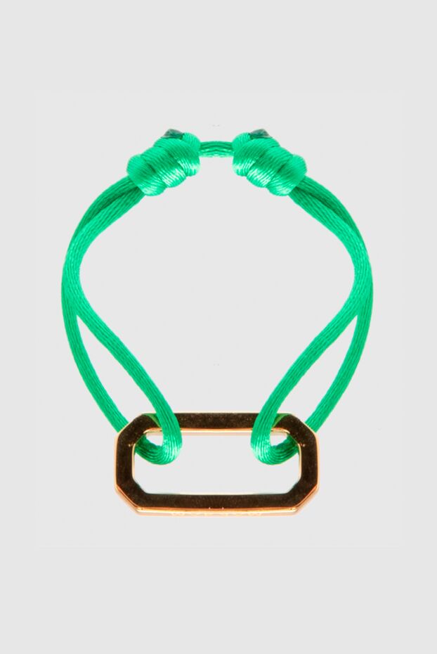 Makova green textile bracelet with metal decor women's 169605 - photo 3