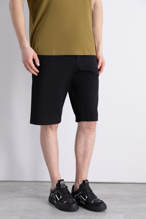 Dolce & Gabbana шорти чоловічі чорні бавовняні з коричневим лого 169616 - фото 3