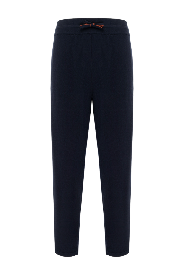 Loro Piana men's warm cashmere trousers in dark blue with a drawstring waistband 169619 - photo 1
