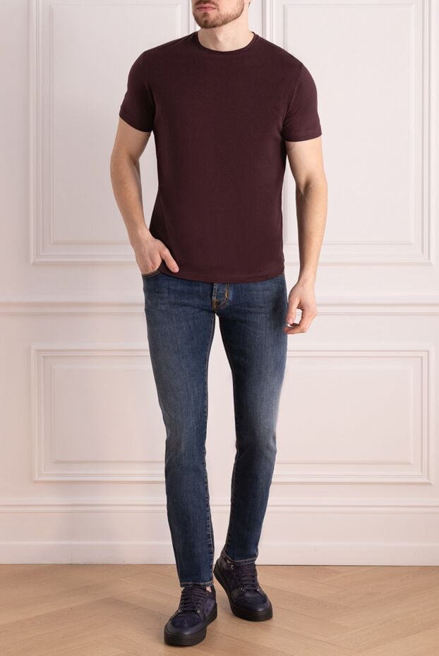 Loro Piana t-shirt made of silk and cotton purple for men 169626 - photo 2