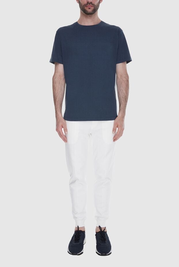 Loro Piana men's dark blue smooth cotton t-shirt (markdown) 195530 - photo 2