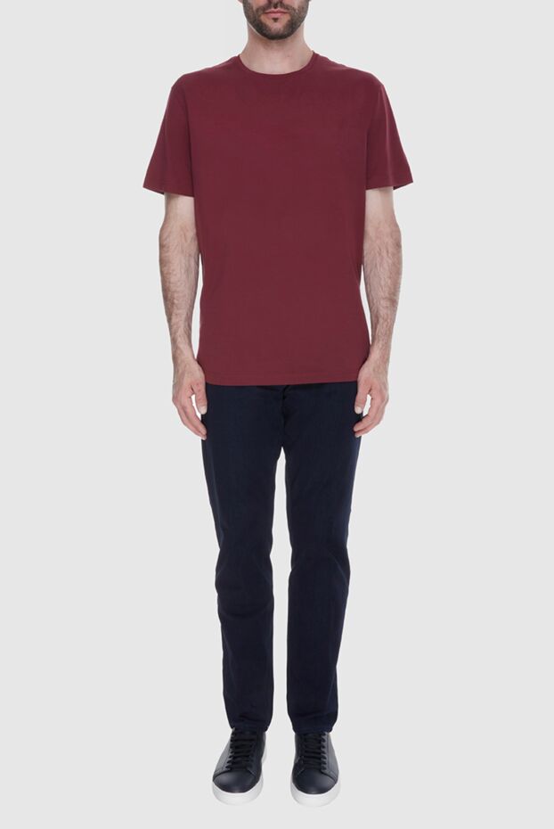 Loro Piana man silk and cotton t-shirt burgundy for men buy with prices and photos 169694 - photo 2