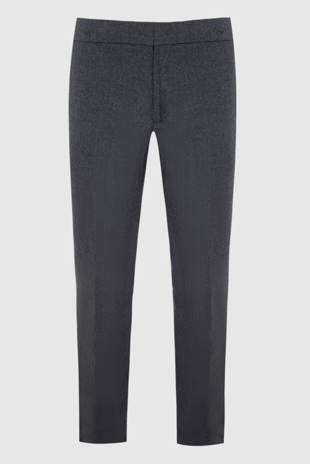 Loro Piana classic wool and cashmere trousers for men, dark grey, without belt and fastener 169727 - photo 1