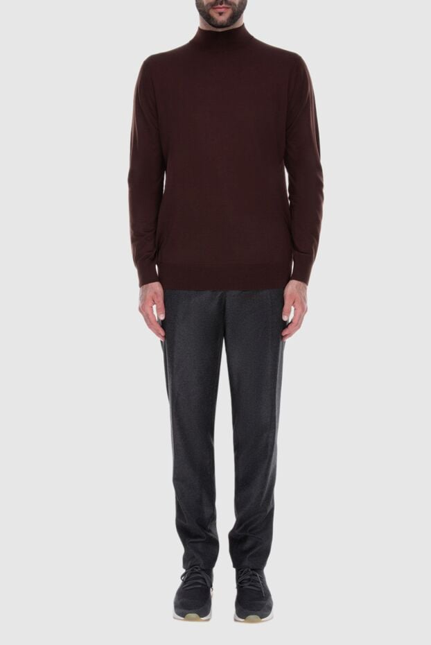 Loro Piana classic wool and cashmere trousers for men, dark grey, without belt and fastener 169727 - photo 2