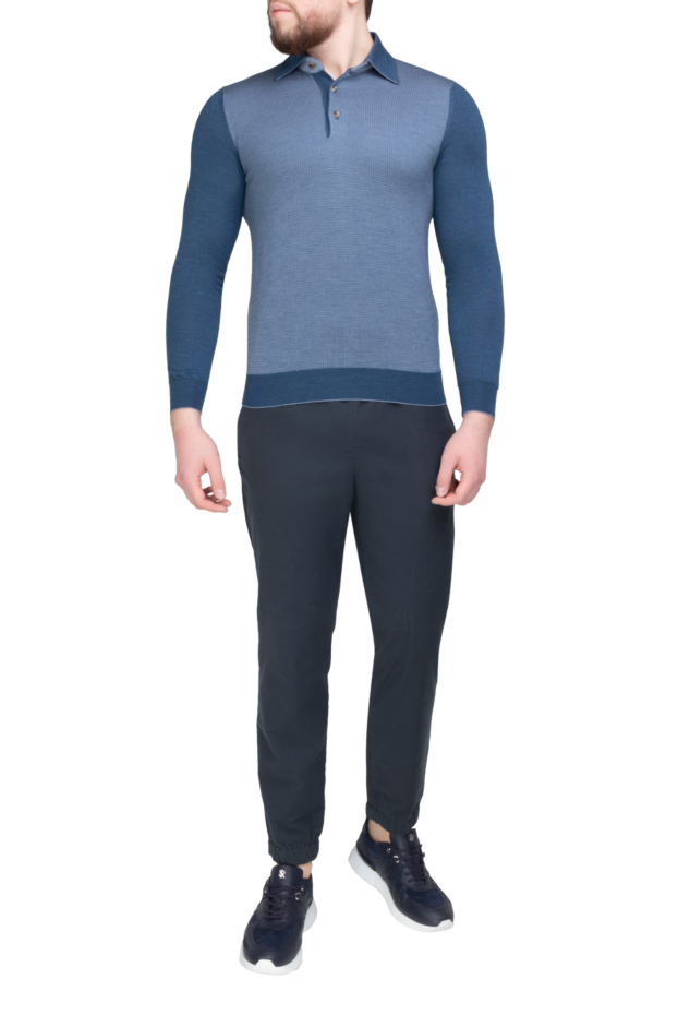 Loro Piana man blue cotton trousers for men buy with prices and photos 169777 - photo 2