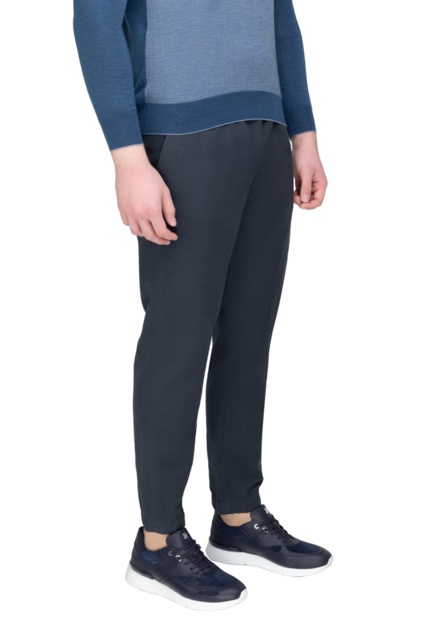 Loro Piana dark blue cotton joggers with elastic waistband (markdown) 195739 - photo 3