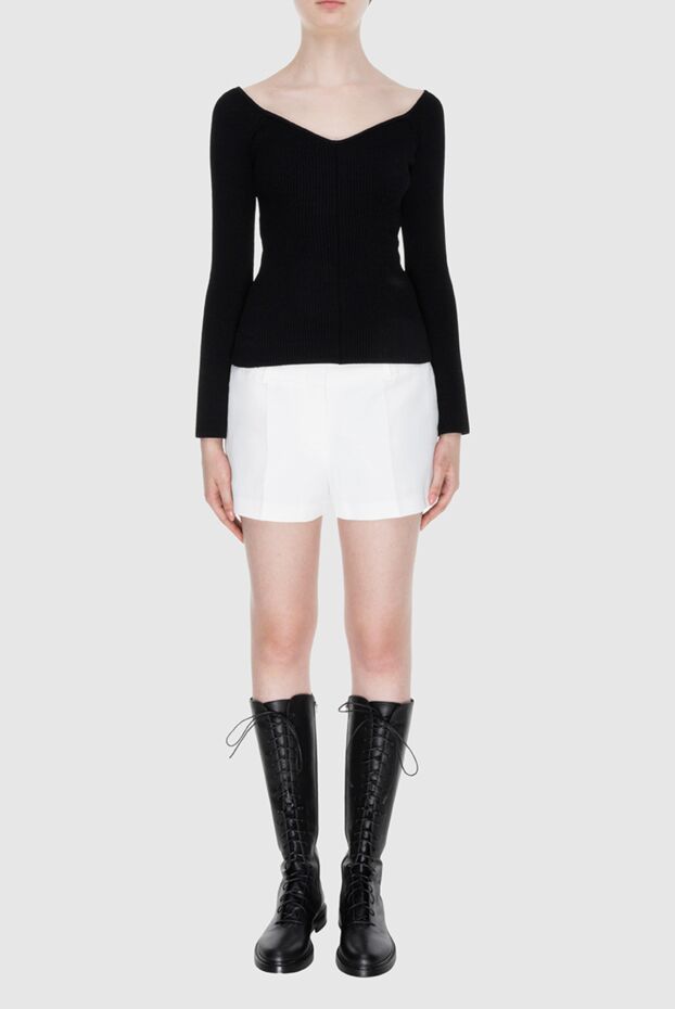 Khaite fitted black jumper with an accent on the neckline and long sleeves 169803 - photo 2