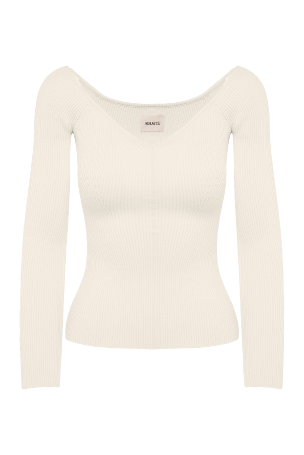 Khaite fitted jumper with open shoulders made of cotton yarn 169807 - photo 1