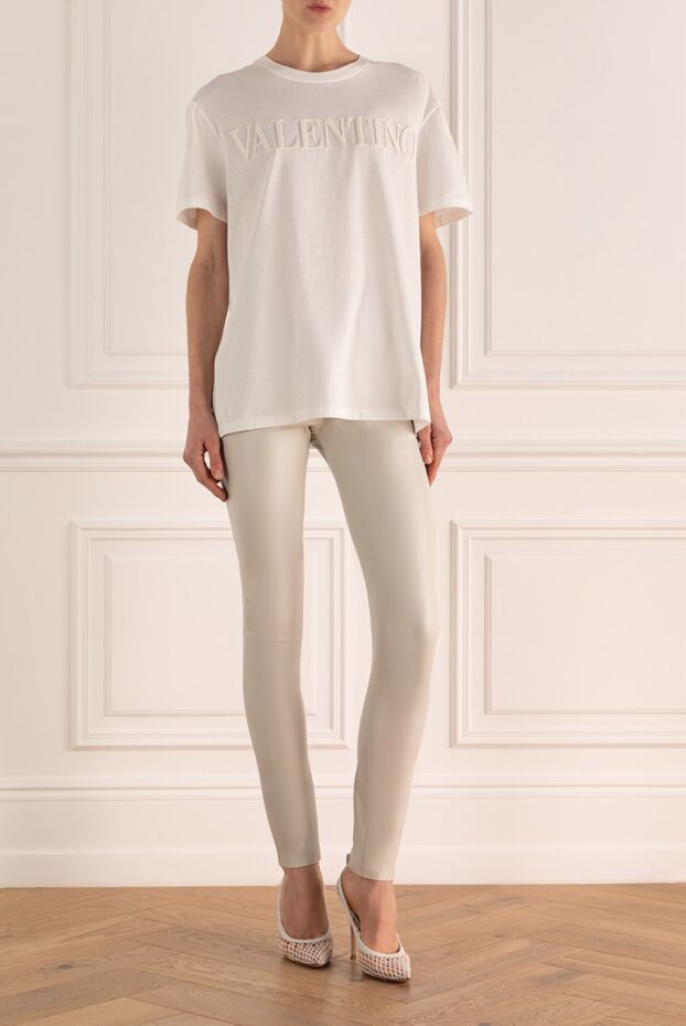 Max&Moi женские брюки из кожи белые женские купить с ценами и фото 169830 - фото 2