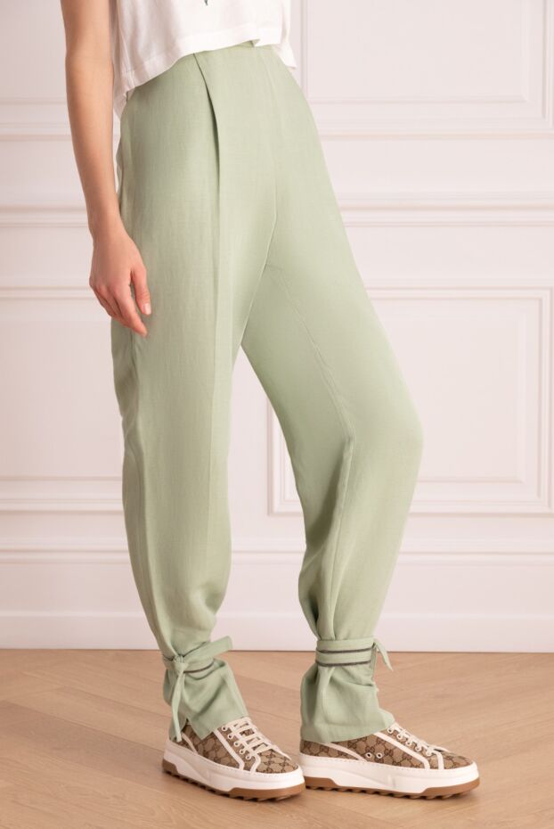 Fabiana Filippi women's pants with ankle ties green 169872 - photo 3