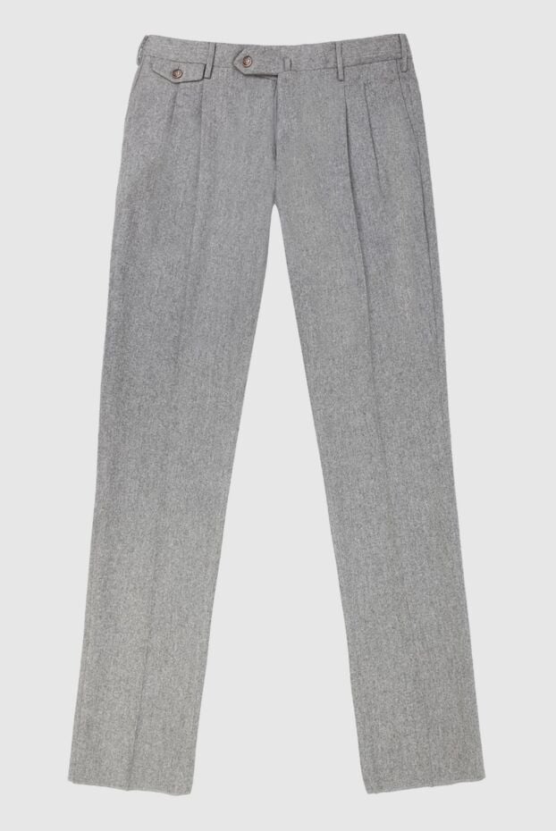 PT01 (Pantaloni Torino) men's grey fleece pleated trousers 169880 - photo 1