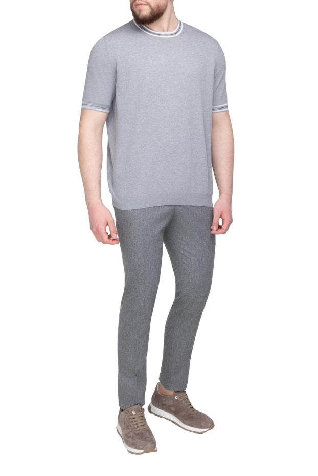 PT01 (Pantaloni Torino) men's grey fleece pleated trousers 169880 - photo 2