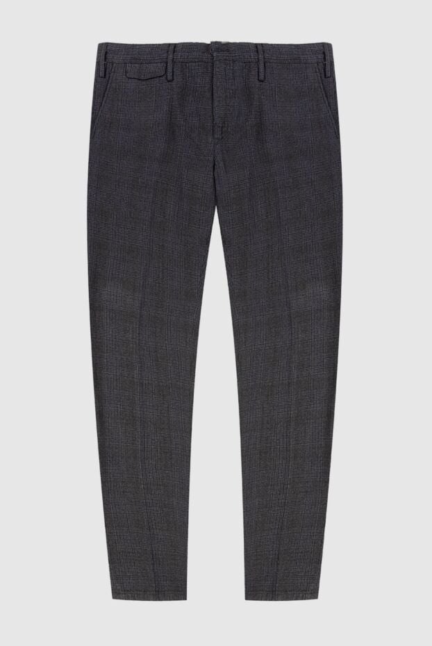 PT01 (Pantaloni Torino) men's gray straight-cut trousers with a checkered pattern 169883 - photo 1