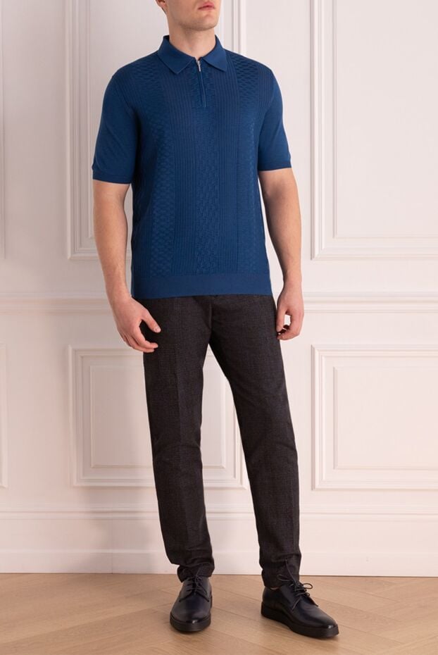 PT01 (Pantaloni Torino) men's gray straight-cut trousers with a checkered pattern 169883 - photo 2