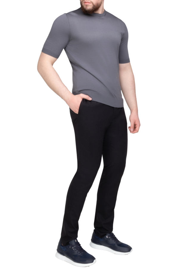 PT01 (Pantaloni Torino) dark grey fleece straight leg trousers 169978 - photo 2